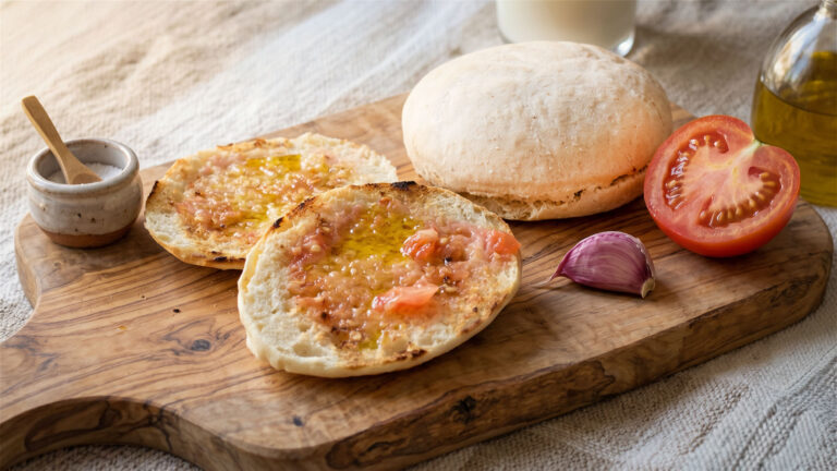 Tostada con tomate y aceite