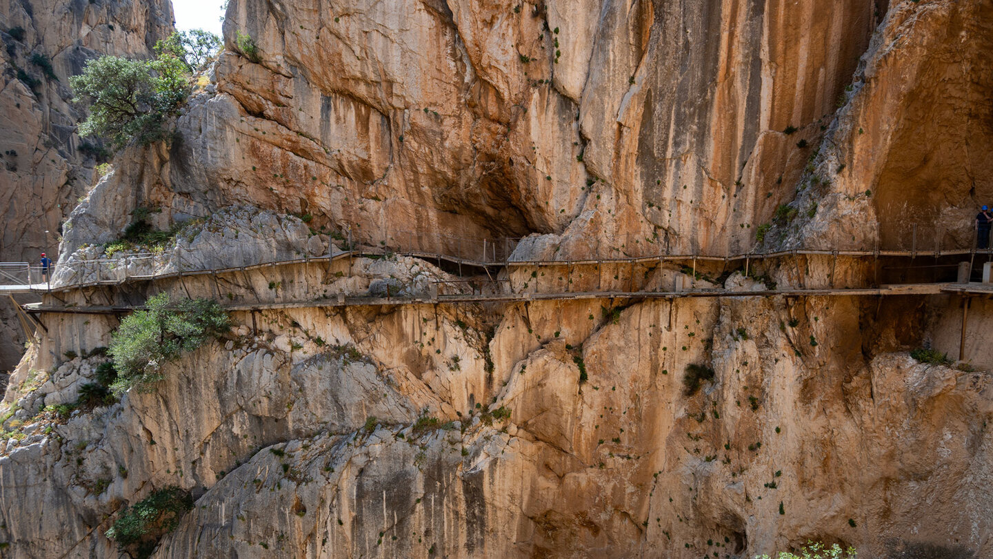 Wegverlauf des Caminito del Rey durch die Gaitanes-Schlucht – 7,7 Kilometer von Nord nach Süd, kein Umkehren möglich
